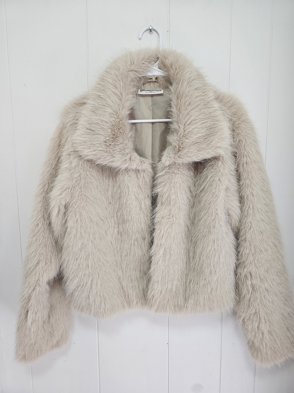 No Boundaries Cream Faux Fur  Jacket